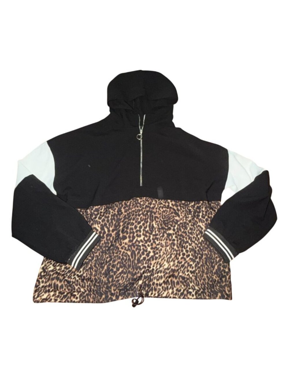 Dance & Marvel Pullover Track Style Hooded Jacket-Animal Print-M-GUC